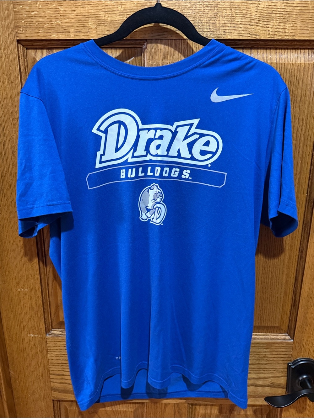 Nike Blue Drake Bulldogs Yellow Logo Dri-FIT Tee